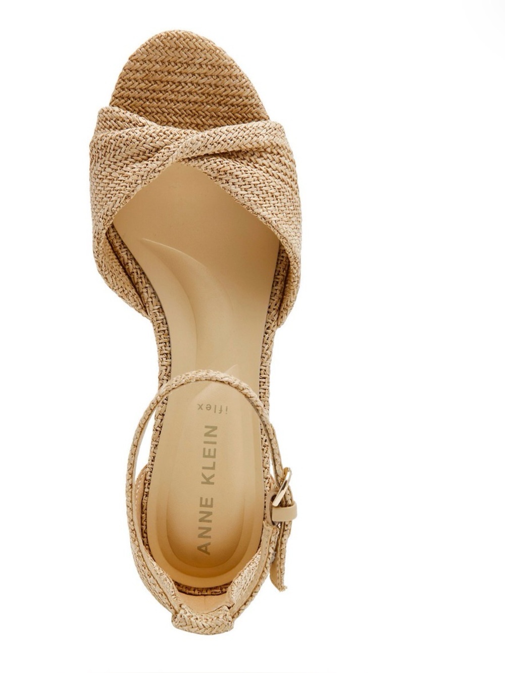 Raffia Anne Klein Tan Woven Slingback Sandal